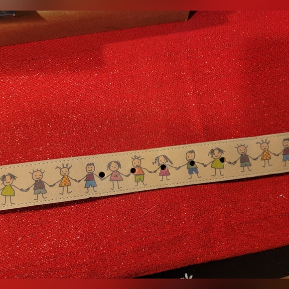 Vintage Little Children Holding Hands Design Belt, Made in the USA, SZ XL - Picture 7 of 9